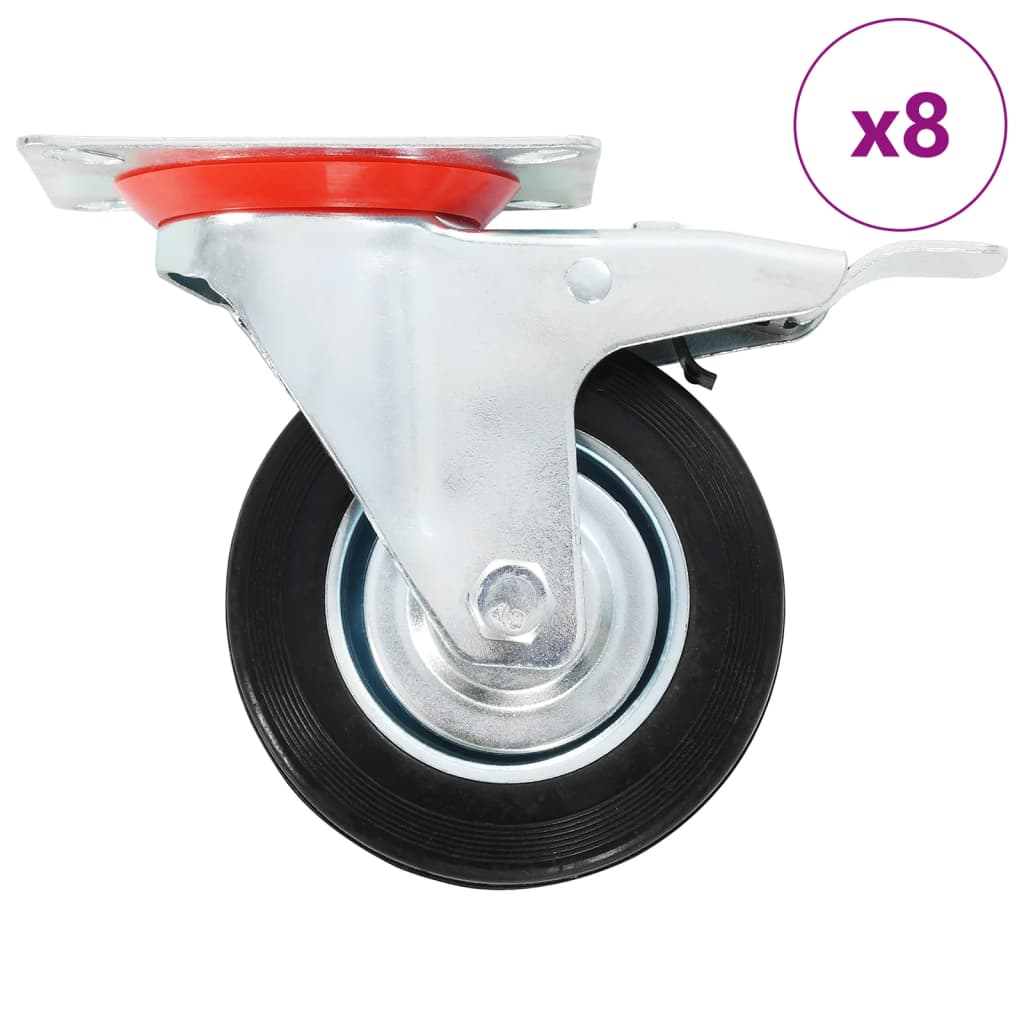 8 pcs Swivel Casters 100 mm