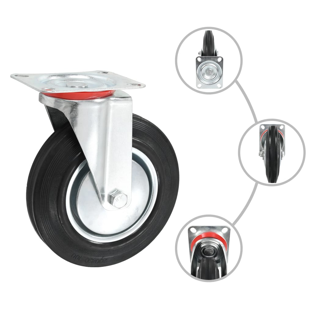 8 pcs Swivel Casters 200 mm