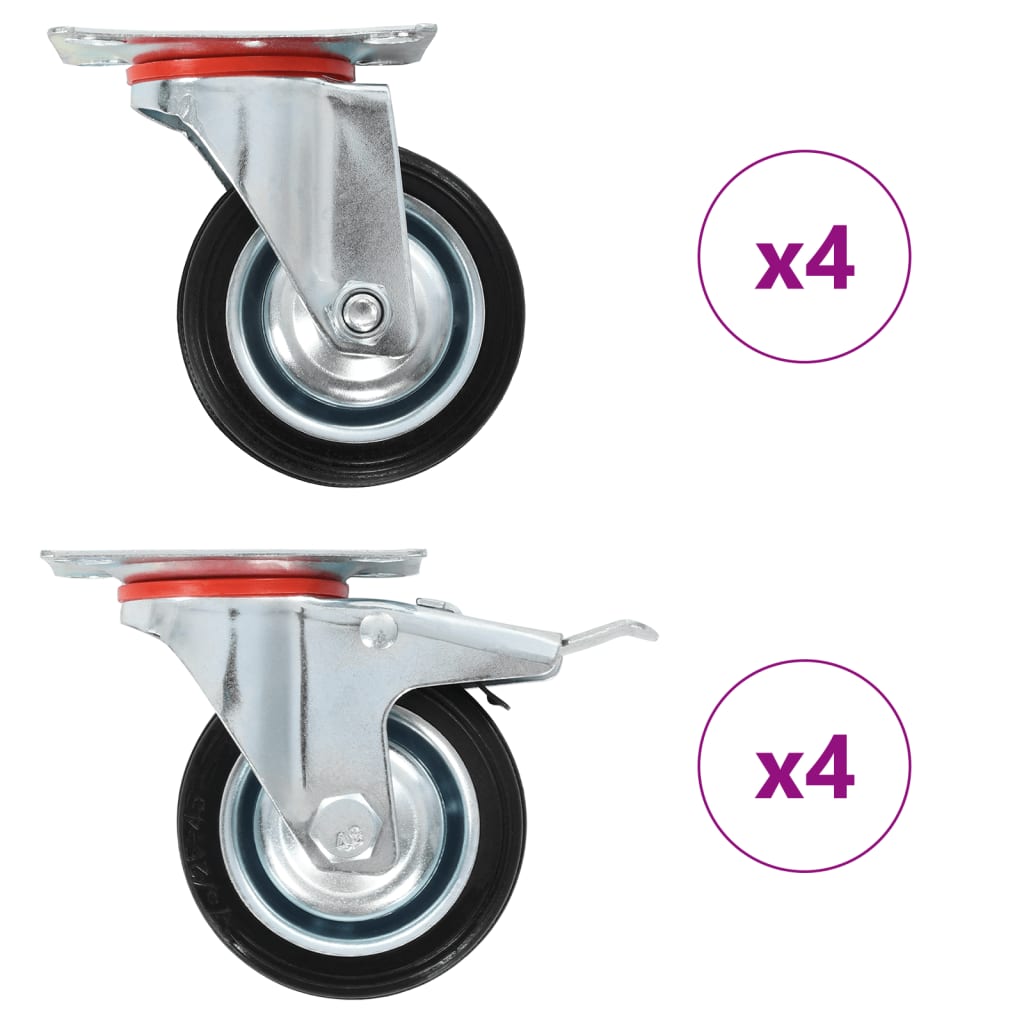 8 pcs Swivel Casters 75 mm