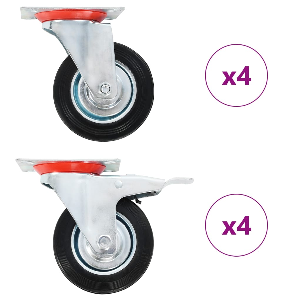 8 pcs Swivel Casters 100 mm