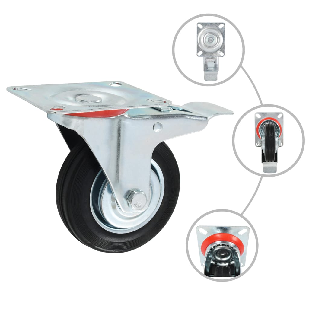 8 pcs Swivel Casters 100 mm