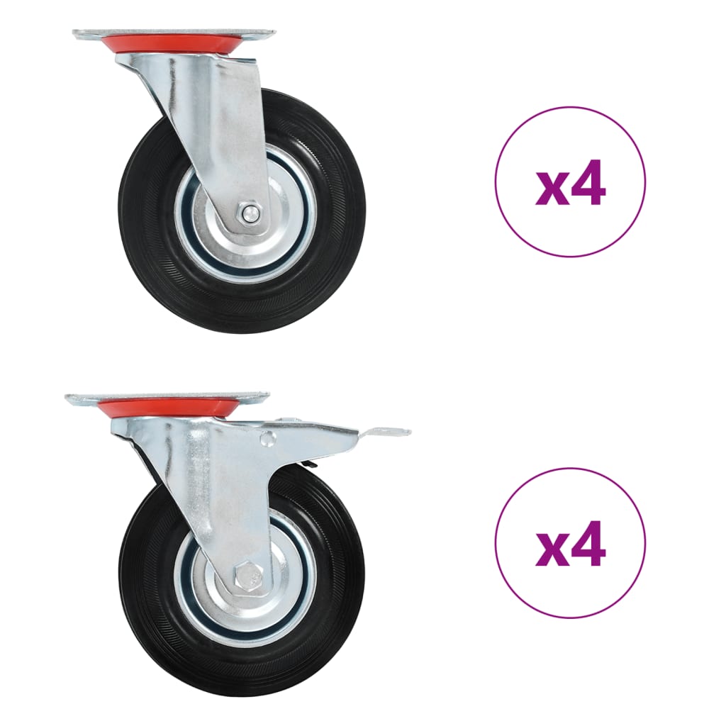 8 pcs Swivel Casters 125 mm
