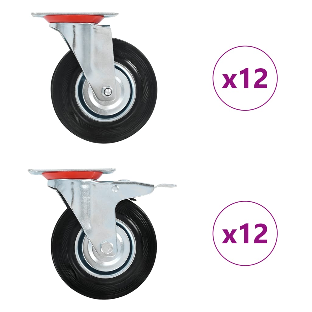 24 pcs Swivel Casters 125 mm