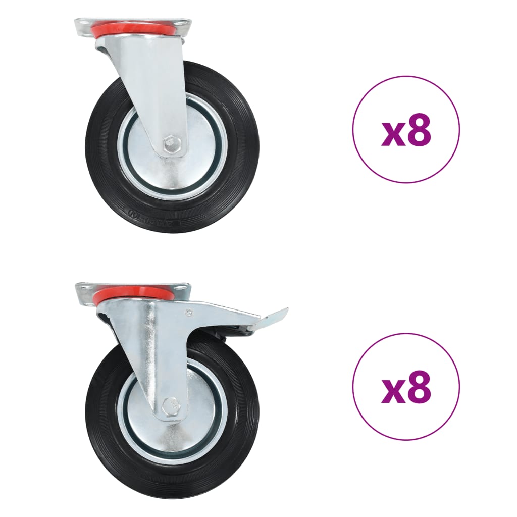 16 pcs Swivel Casters 200 mm