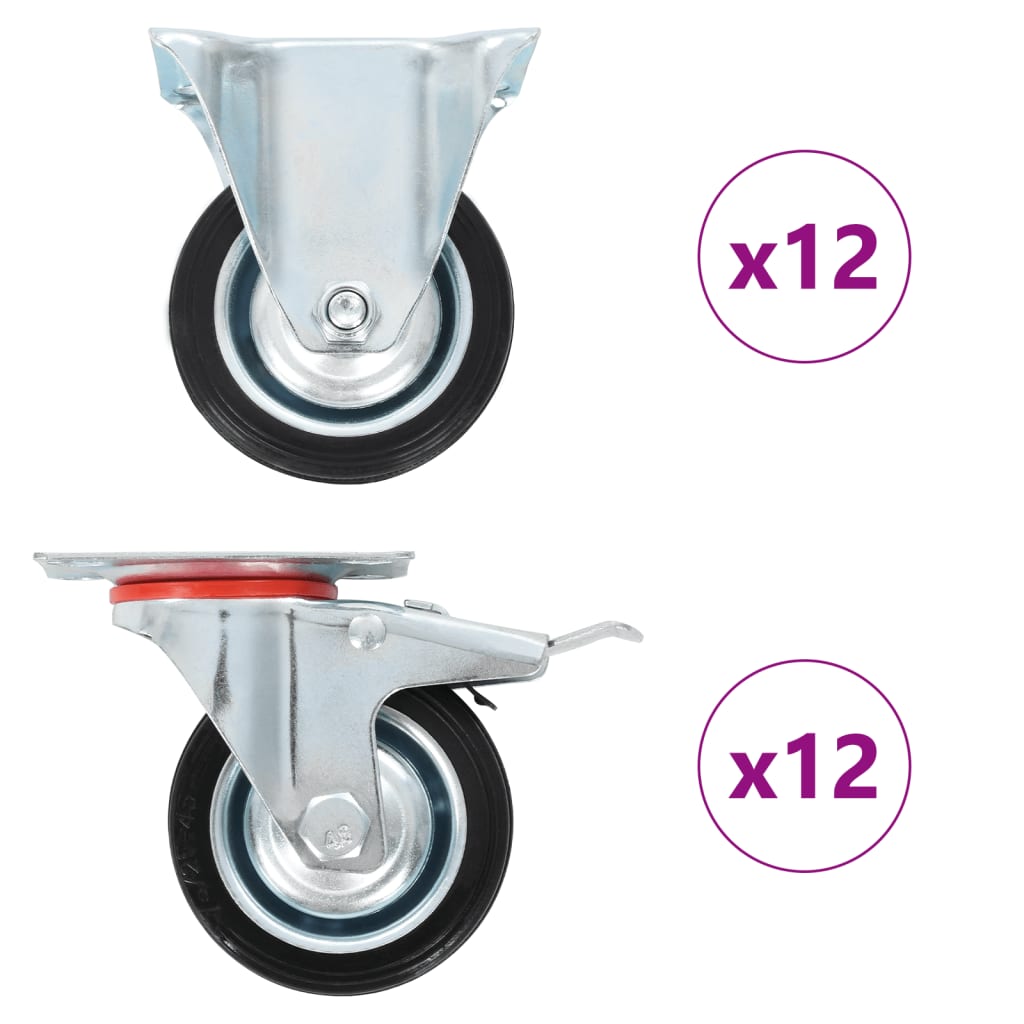 24 pcs Casters 75 mm
