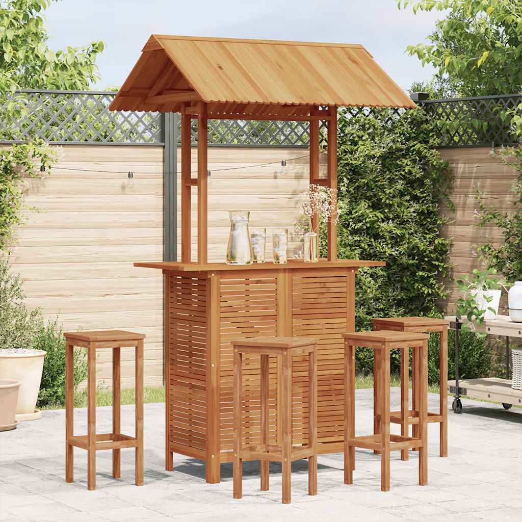 45909 vidaXL Outdoor Bar Table with Rooftop 113x106x217 cm Solid Acacia Wood