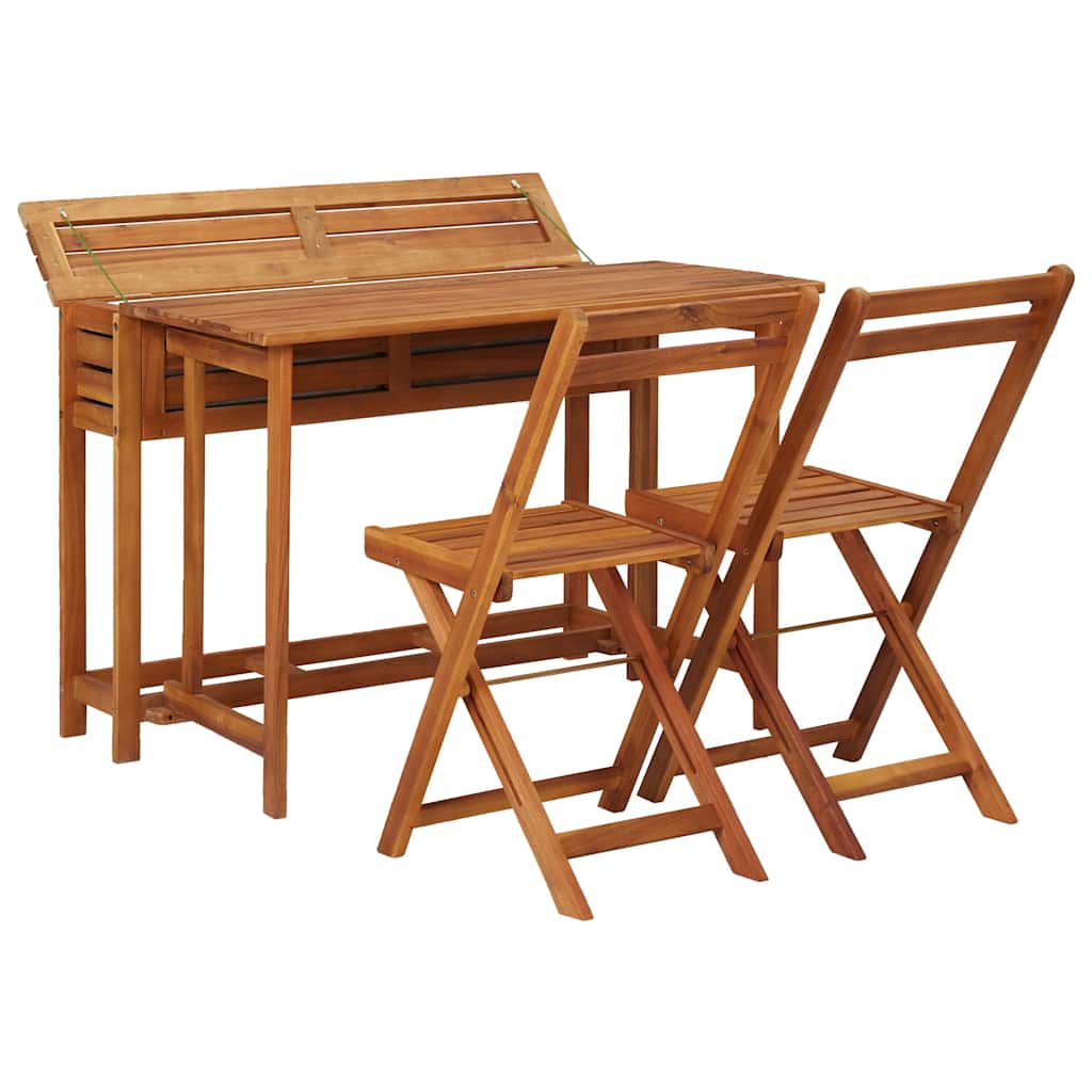 45910 vidaXL Garden Planter Table with 2 Bistro Chairs Solid Acacia Wood