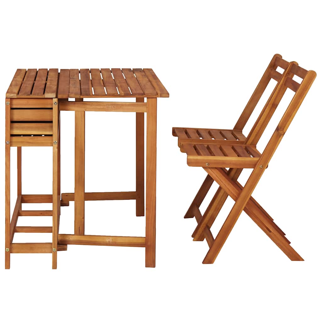 45910 vidaXL Garden Planter Table with 2 Bistro Chairs Solid Acacia Wood