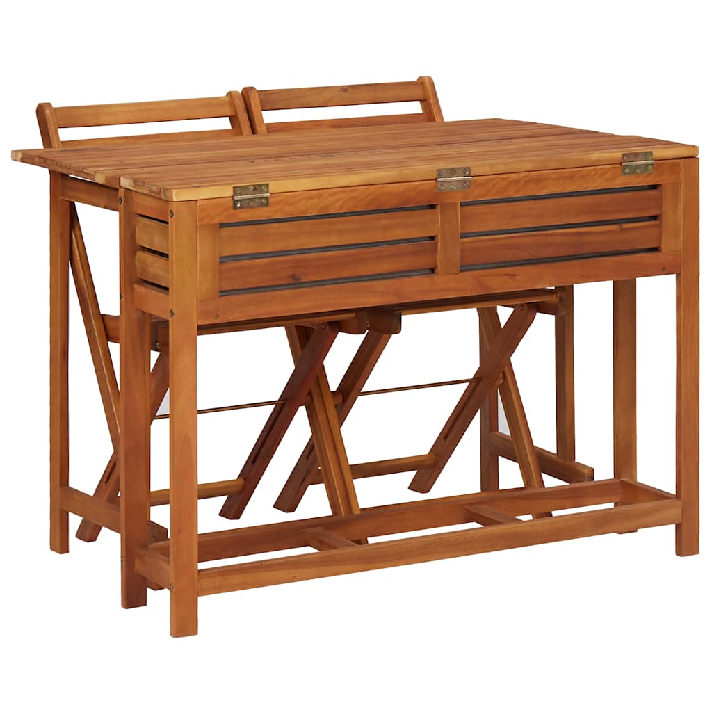 45910 vidaXL Garden Planter Table with 2 Bistro Chairs Solid Acacia Wood