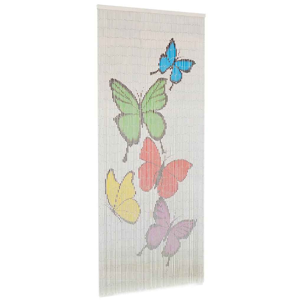 45738 vidaXL Insect Door Curtain Bamboo 90x200 cm