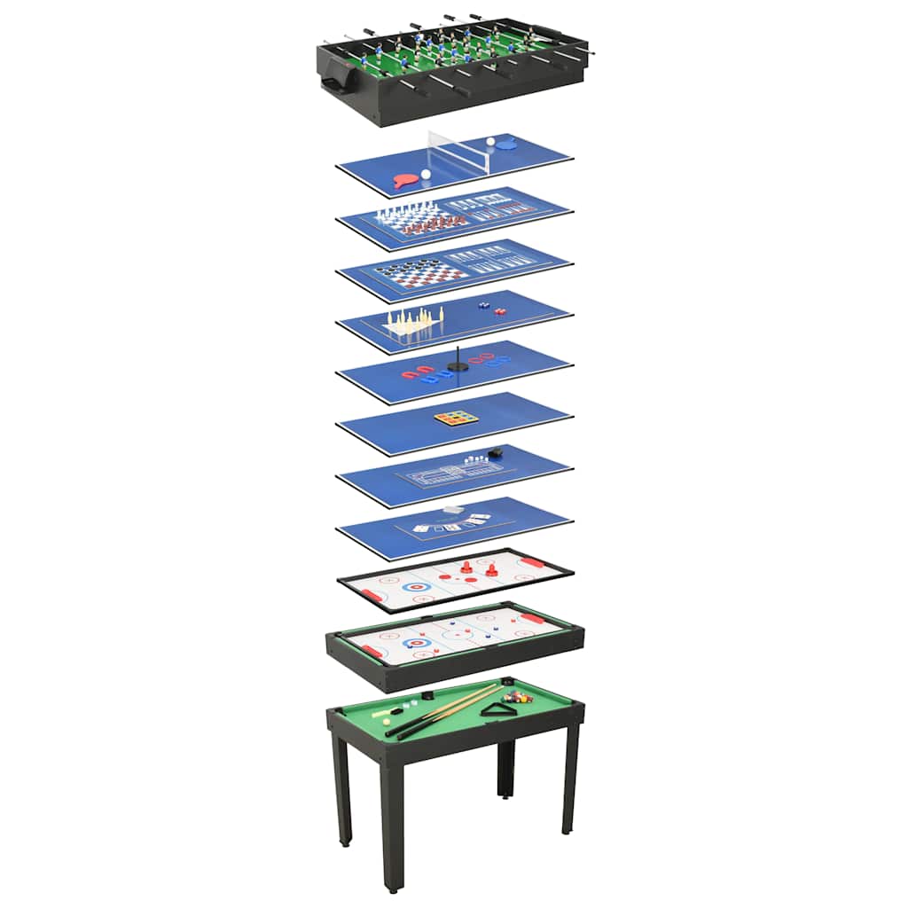 91945 vidaXL 15-in-1 Multi Game Table 121x61x82 cm Black
