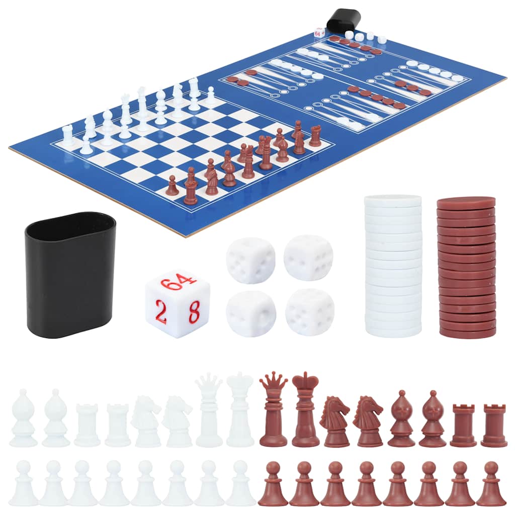 91945 vidaXL 15-in-1 Multi Game Table 121x61x82 cm Black