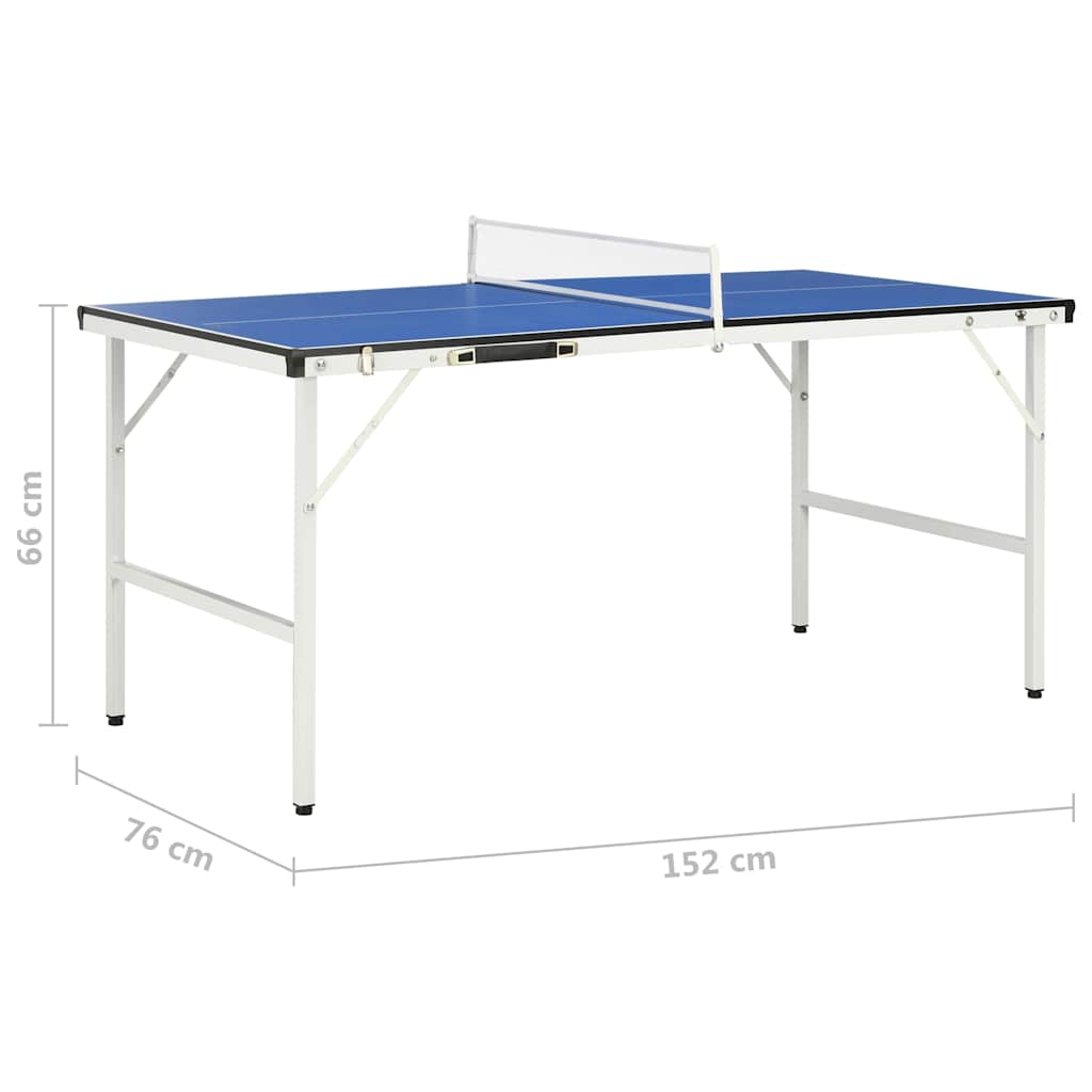 91946 vidaXL 5 Feet Ping Pong Table with Net 152x76x66 cm Blue