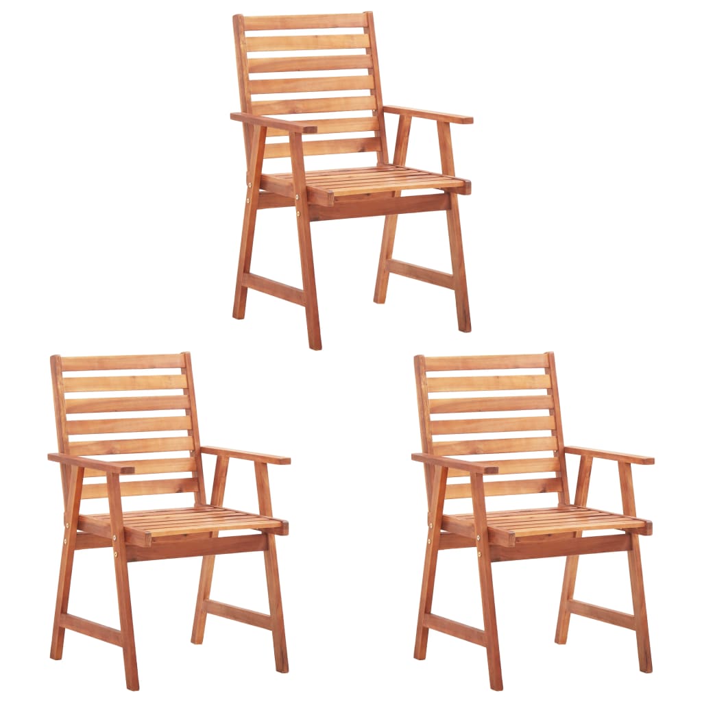 vidaXL Outdoor Dining Chairs 3 pcs Solid Acacia Wood