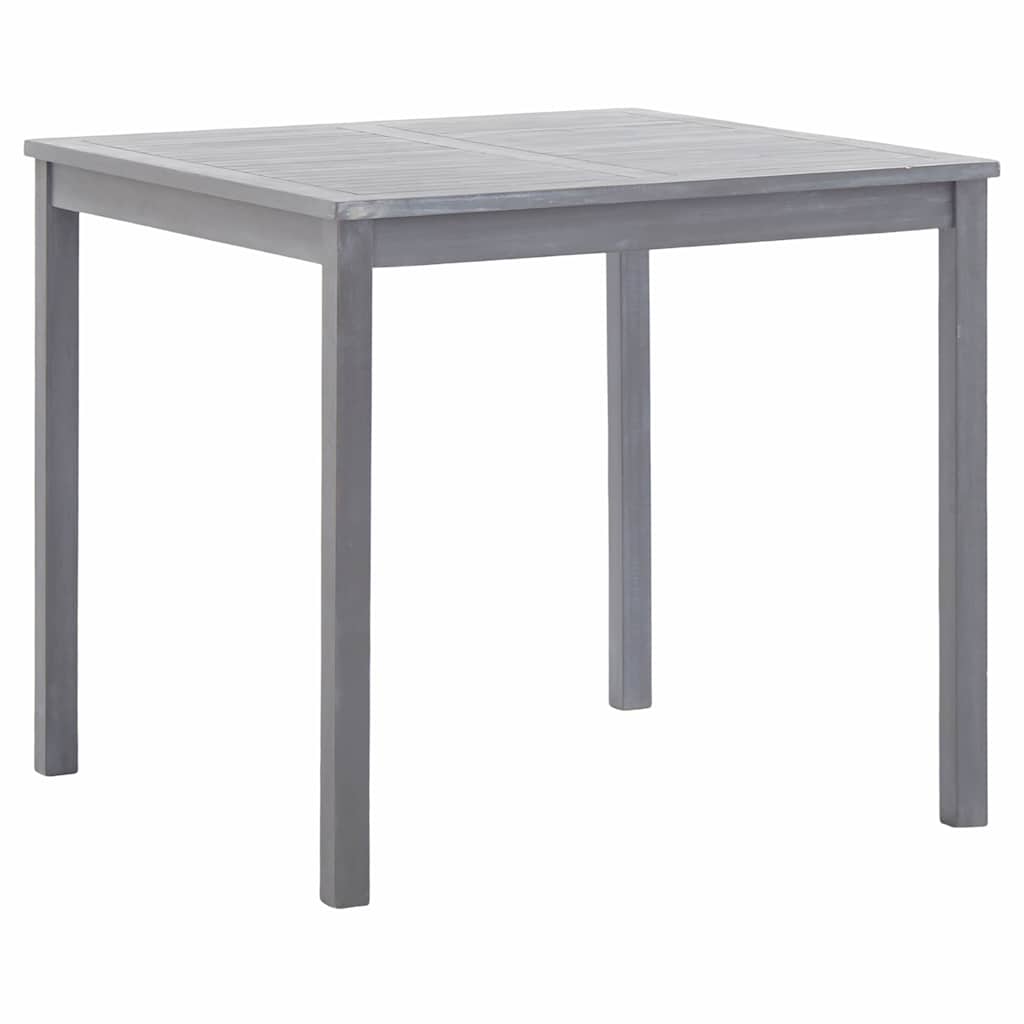46324 vidaXL Garden Table Grey 80x80x74 cm Solid Acacia Wood