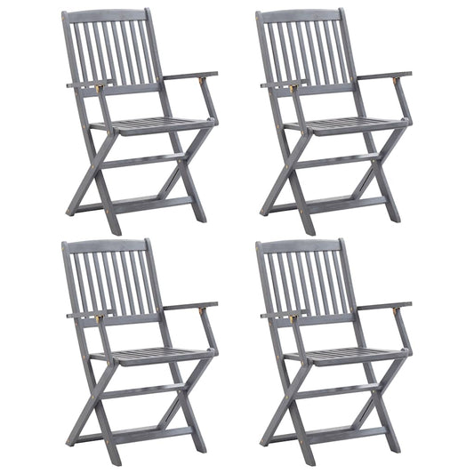 Folding Chairs 4 pcs Solid Acacia Wood