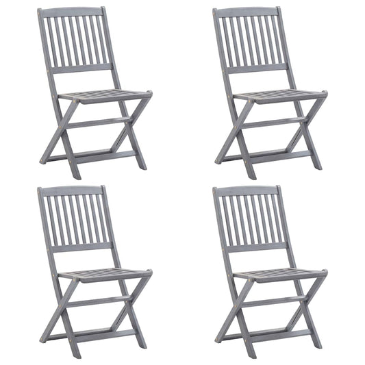 Folding Chairs 4 pcs Solid Acacia Wood