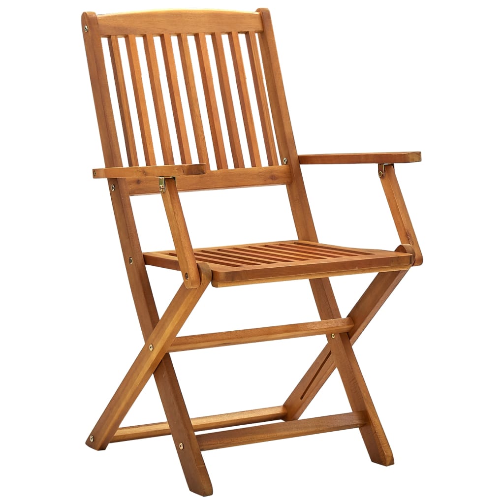 vidaXL Folding Outdoor Chairs 2 pcs Solid Acacia Wood