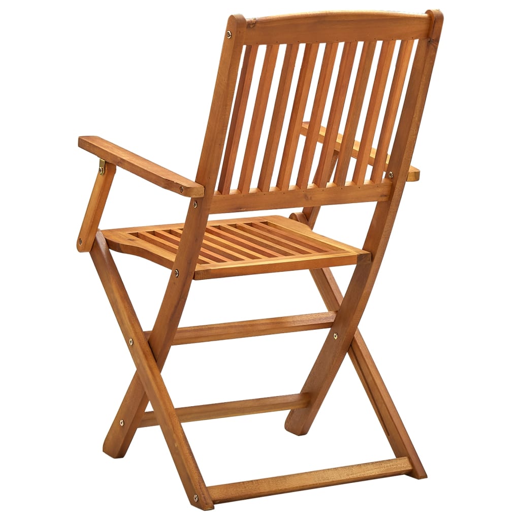 vidaXL Folding Outdoor Chairs 2 pcs Solid Acacia Wood