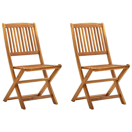 Folding Chairs 2 pcs Solid Acacia Wood