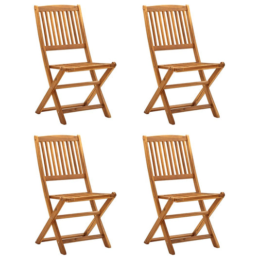 Folding Chairs 4 pcs Solid Acacia Wood