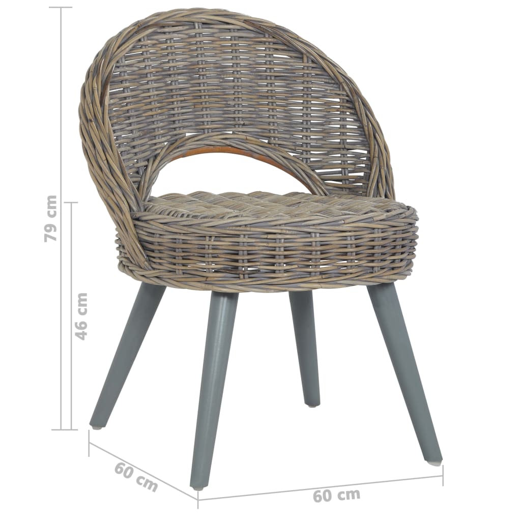 vidaXL Sofa Chair Kubu Rattan Grey