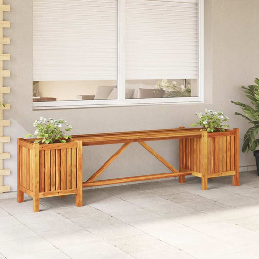 vidaXL Garden Bench with 2 Planters 150x30x40 cm Solid Acacia Wood