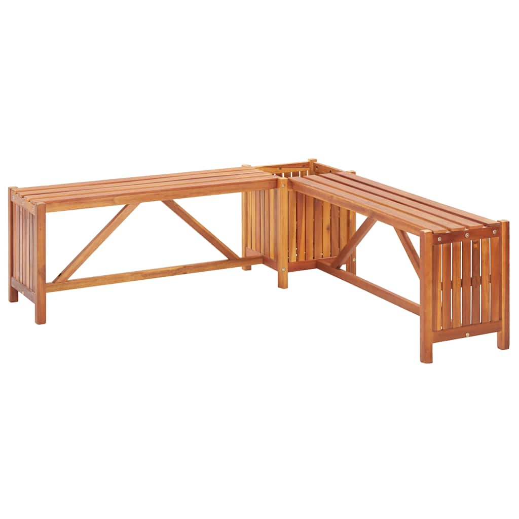 Banc d'angle de jardin avec jardinière 117x117x40cm Bois d'acacia massif