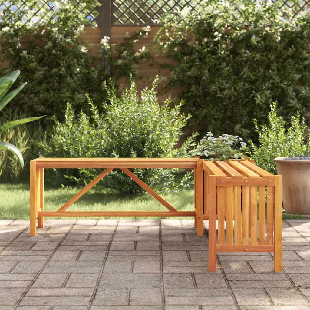 Banc d'angle de jardin avec jardinière 117x117x40cm Bois d'acacia massif