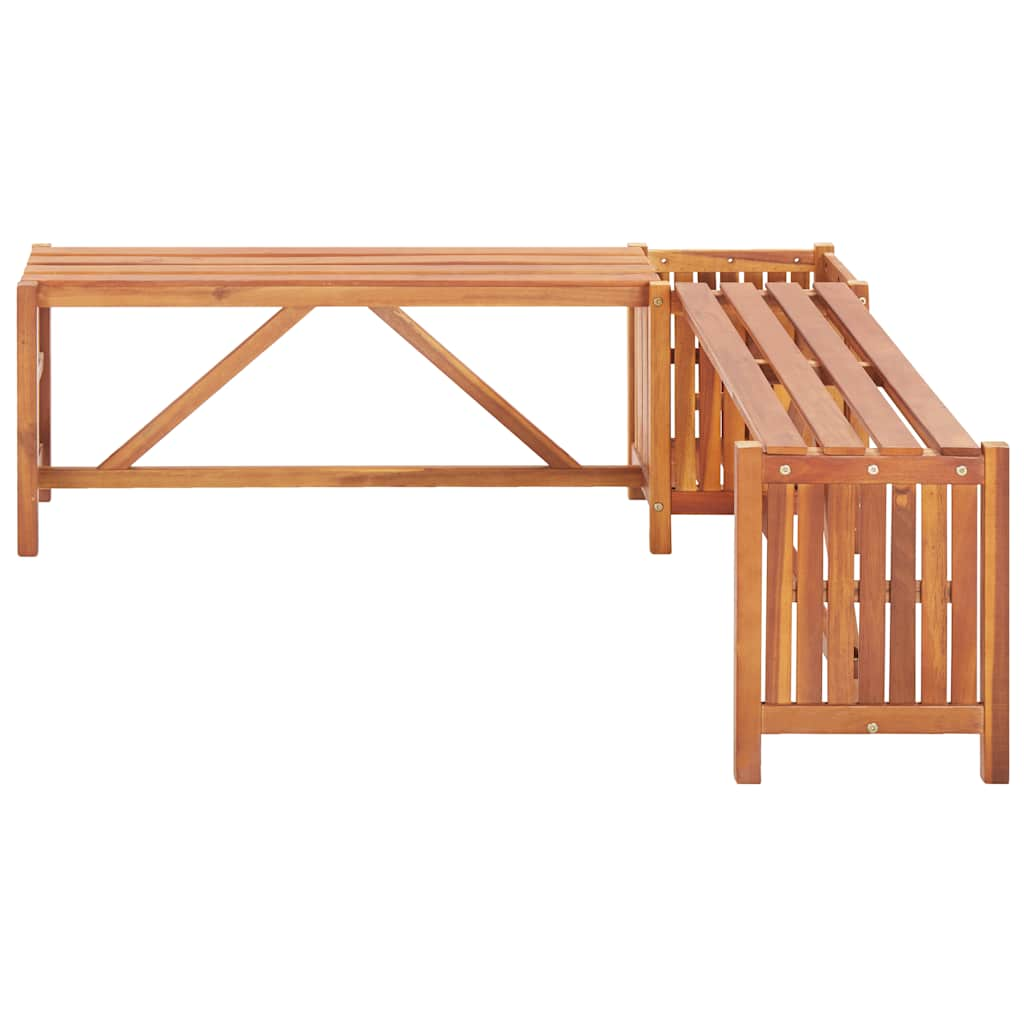 Banc d'angle de jardin avec jardinière 117x117x40cm Bois d'acacia massif