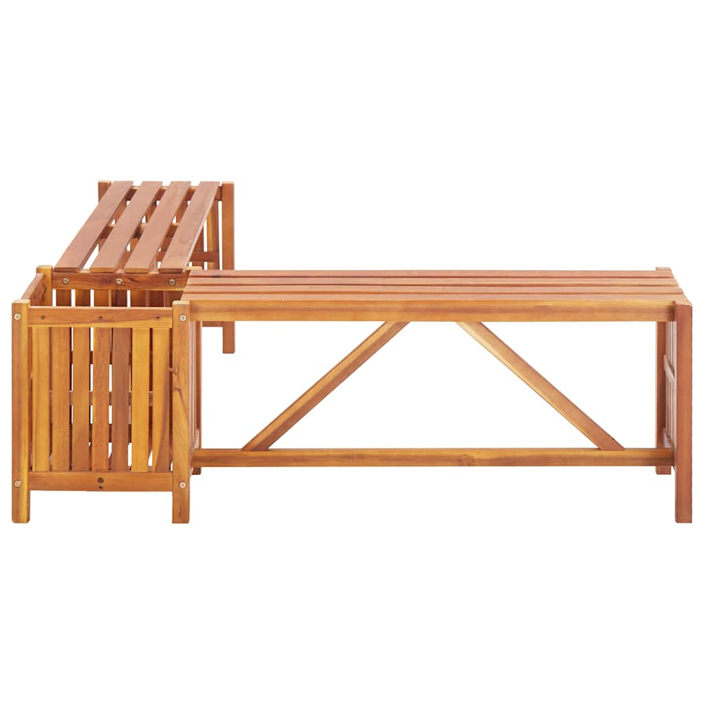 Banc d'angle de jardin avec jardinière 117x117x40cm Bois d'acacia massif