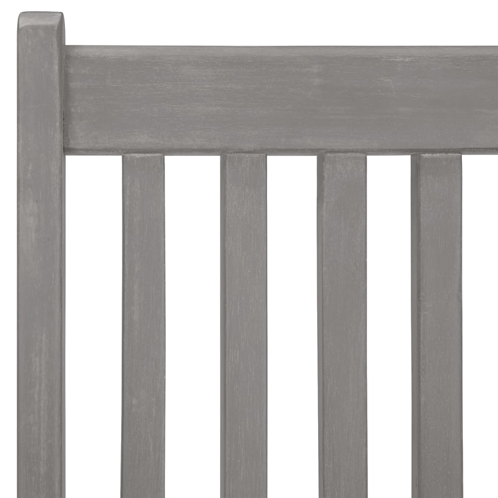 Garden Chair | Set of 2 | Grey | Solid Acacia Wood | Standard | Foldable