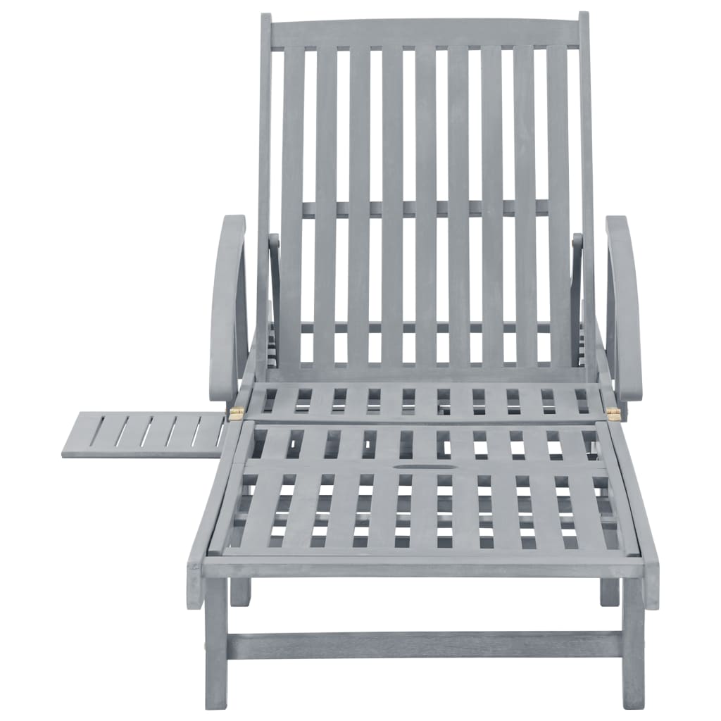 vidaXL Garden Sun Lounger Grey Solid Acacia Wood