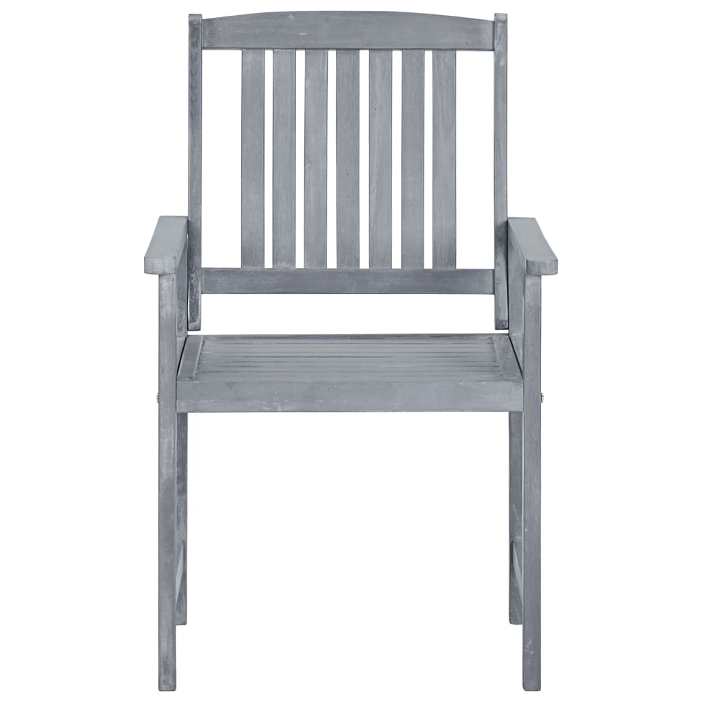 Outdoor Chair | Set of 2 | Grey | Solid Acacia Wood | Standard | Durable