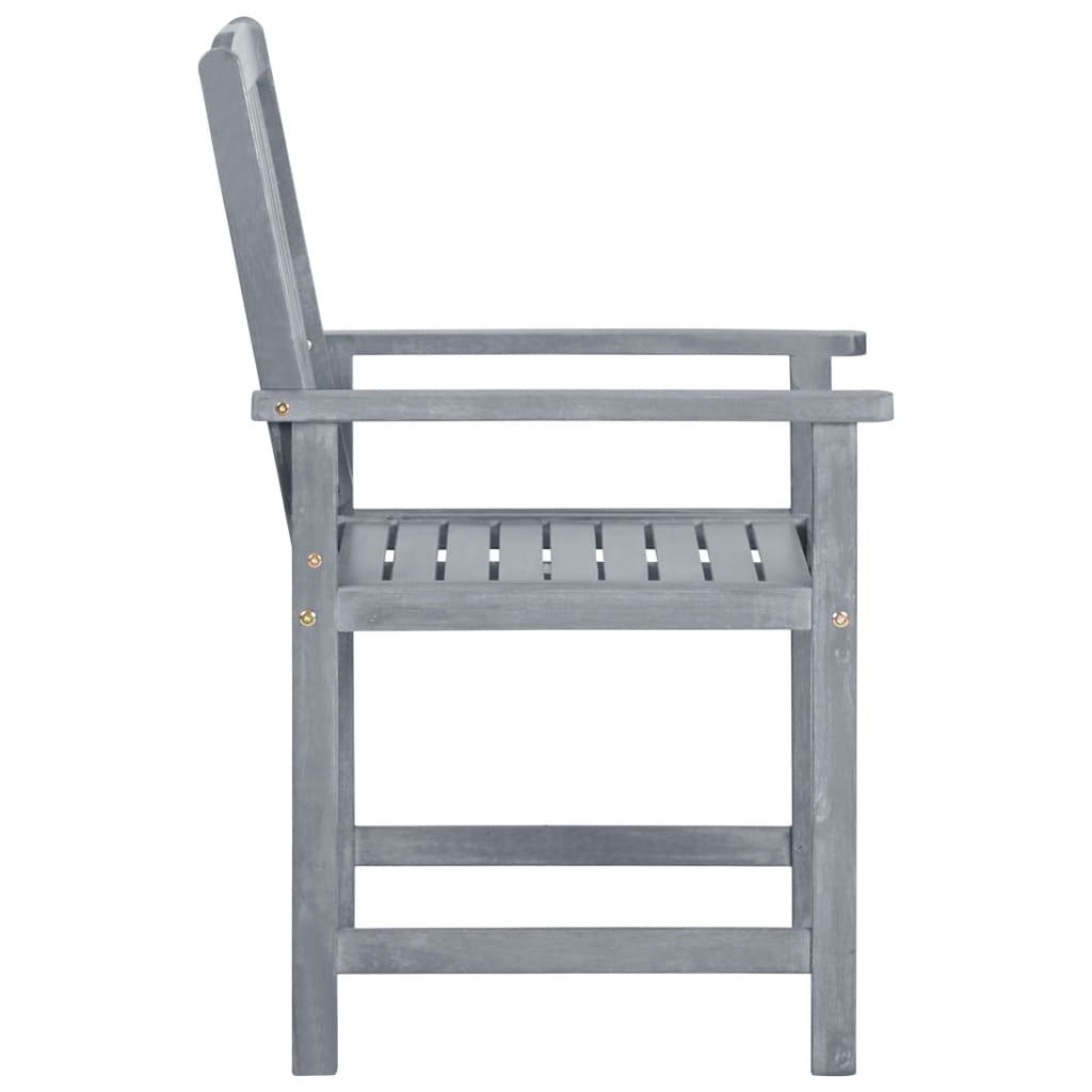 Outdoor Chair | Set of 2 | Grey | Solid Acacia Wood | Standard | Durable