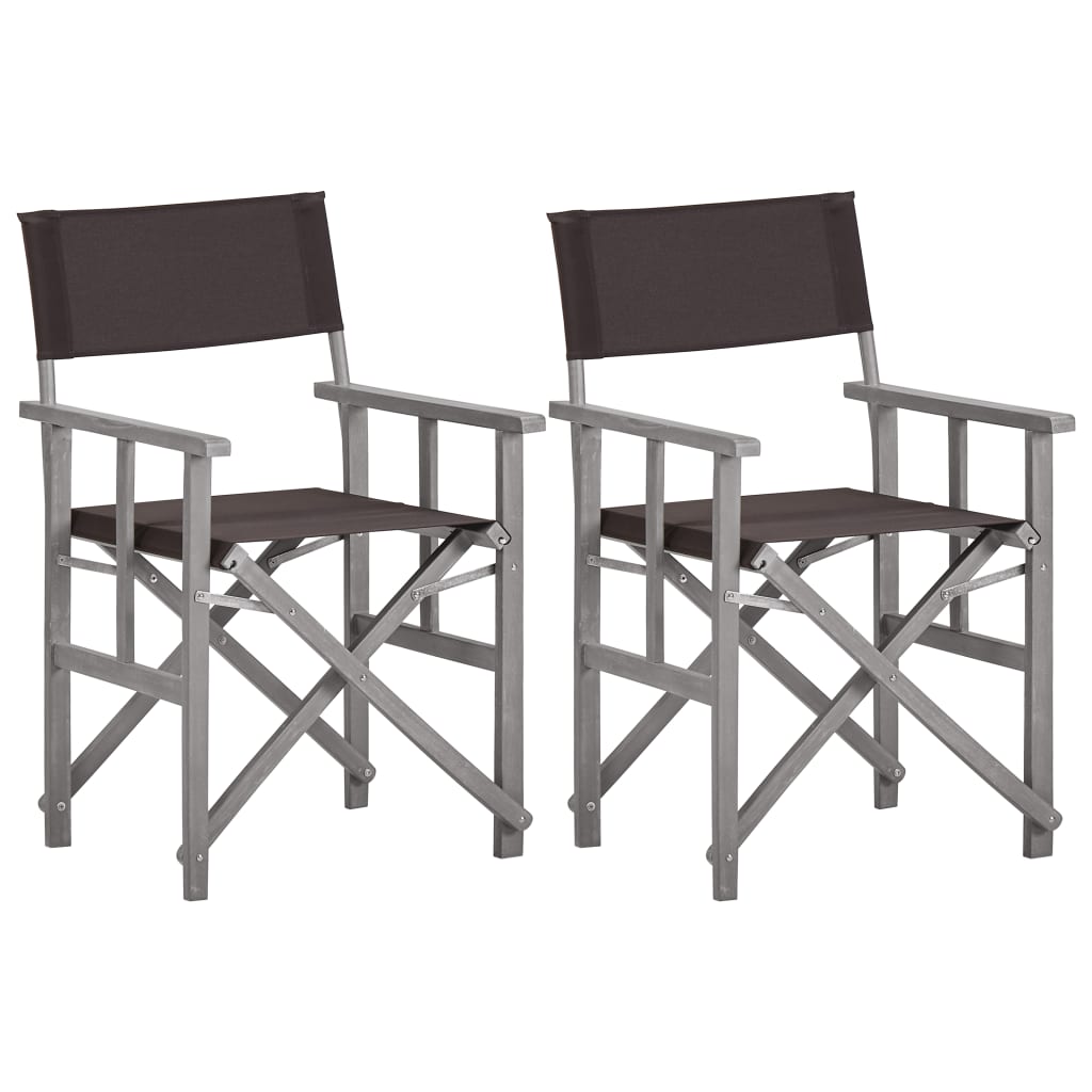 Director Chair | Set of 2 | Grey wash and black
