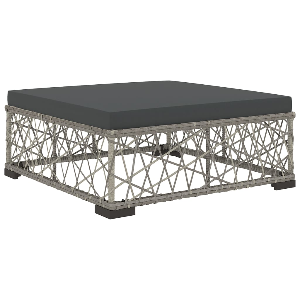 Garden Lounge Set | Grey | PE Rattan, Powder-Coated Steel, Tempered Glass