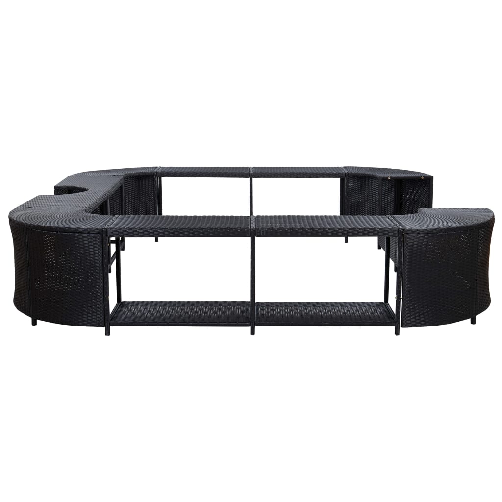 vidaXL Square Spa Surround Black 268 x 268 x 55 cm Poly Rattan