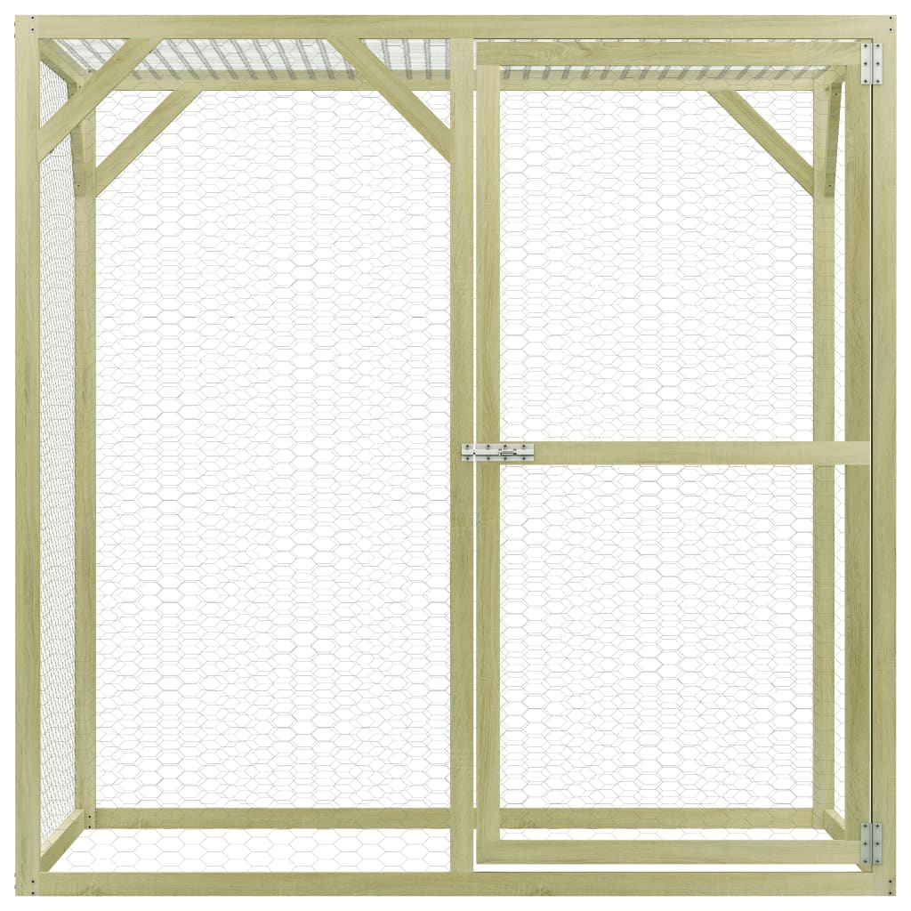 vidaXL Chicken Cage 1.5x1.5x1.5 m Impregnated Pinewood