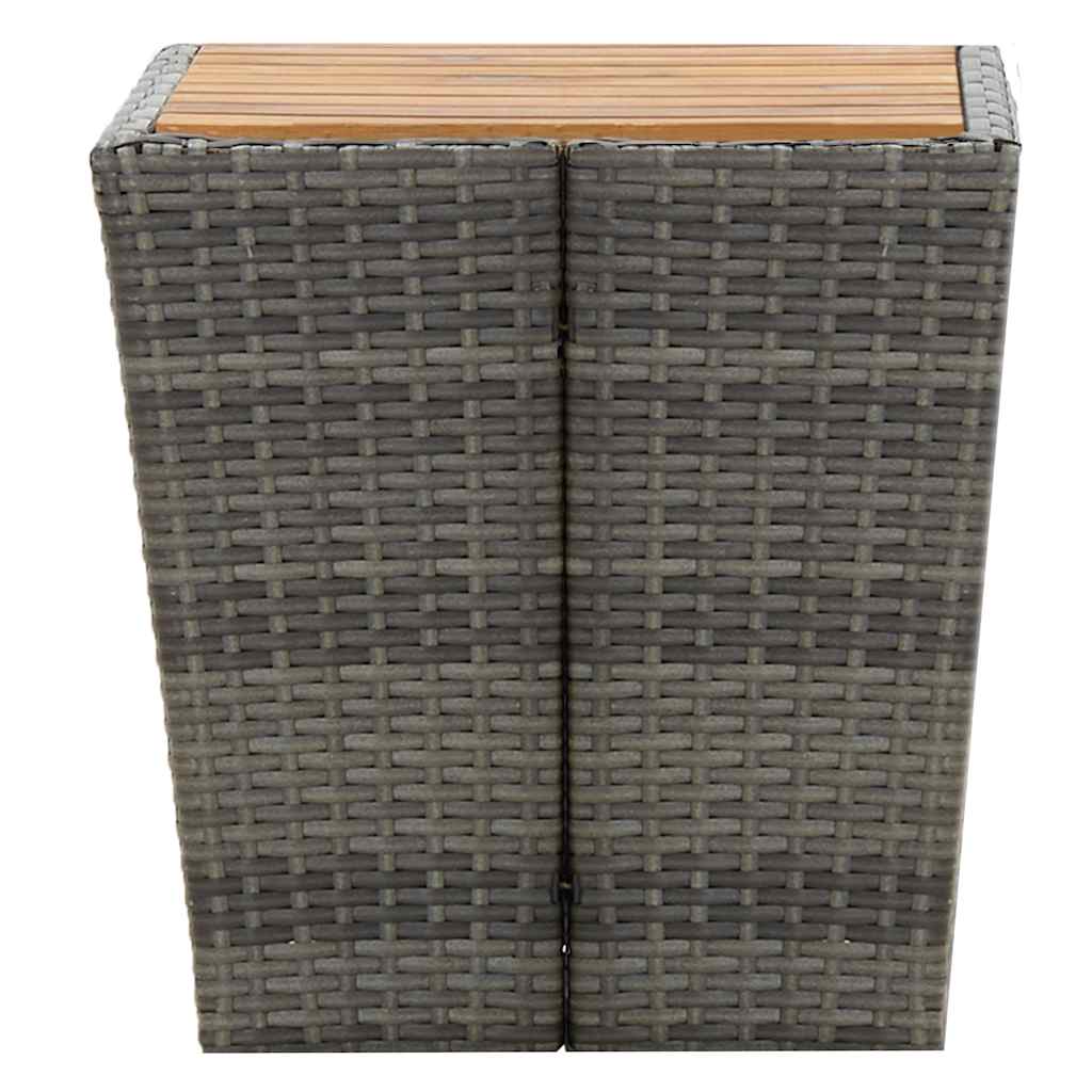 46198 vidaXL Tea Table Grey 41,5x41,5x43 cm Poly Rattan and Solid Acacia Wood