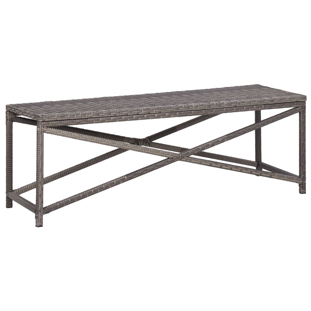 vidaXL Garden Bench 120 cm Poly Rattan Grey