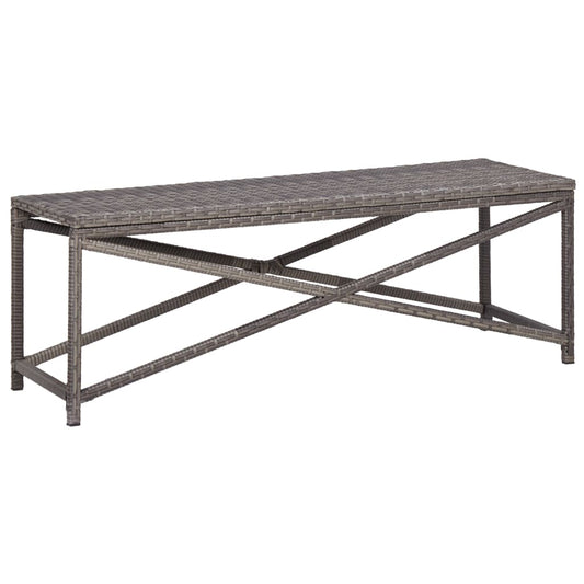 vidaXL Garden Bench 120 cm Poly Rattan Grey