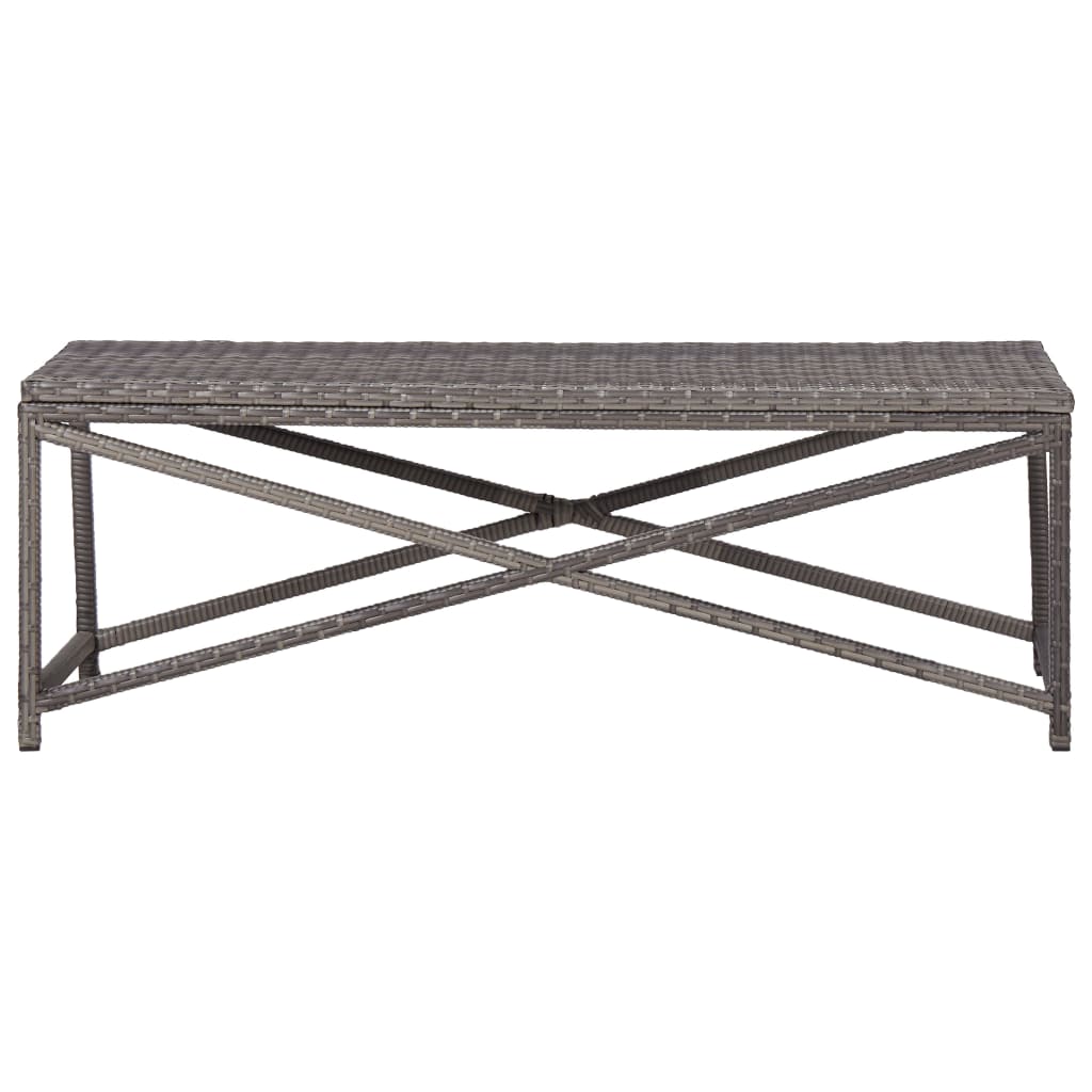 vidaXL Garden Bench 120 cm Poly Rattan Grey