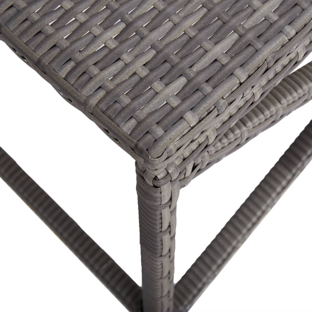 vidaXL Garden Bench 120 cm Poly Rattan Grey