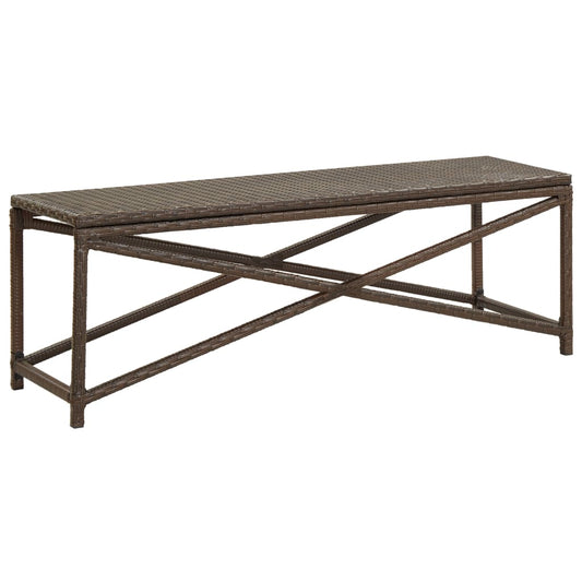 vidaXL Garden Bench 120 cm Poly Rattan Brown