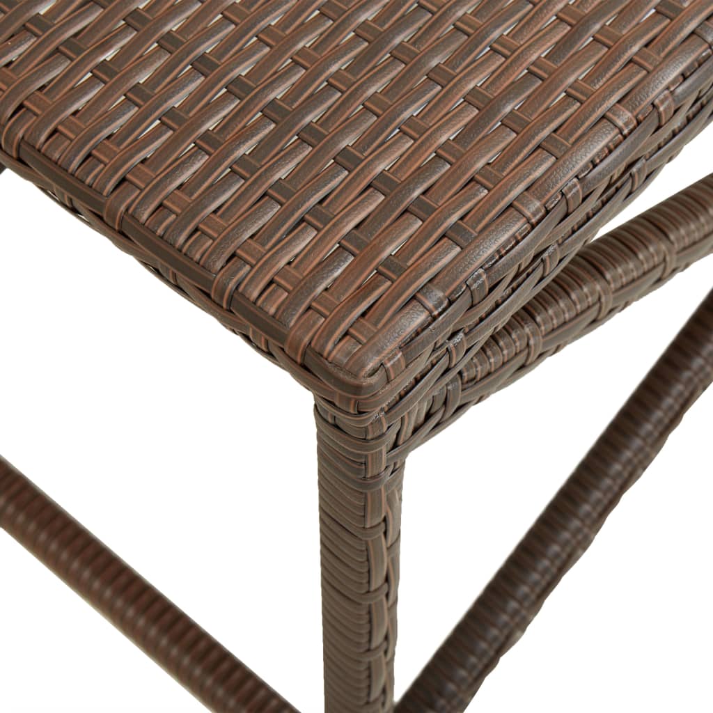 vidaXL Garden Bench 120 cm Poly Rattan Brown