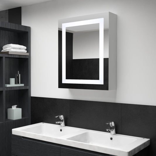 vidaXL LED Bathroom Mirror Cabinet 50x13x70 cm