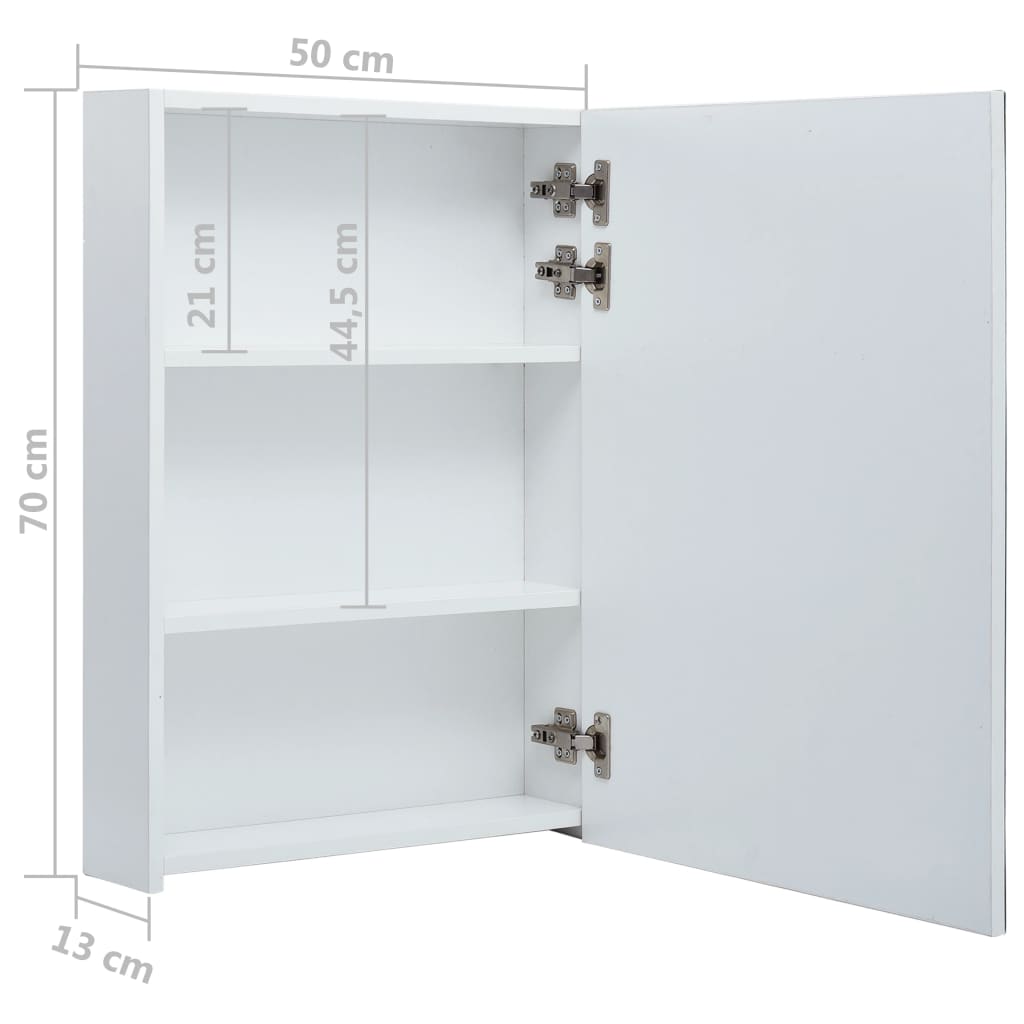 Meuble miroir salle de bain LED 50x13x70 cm