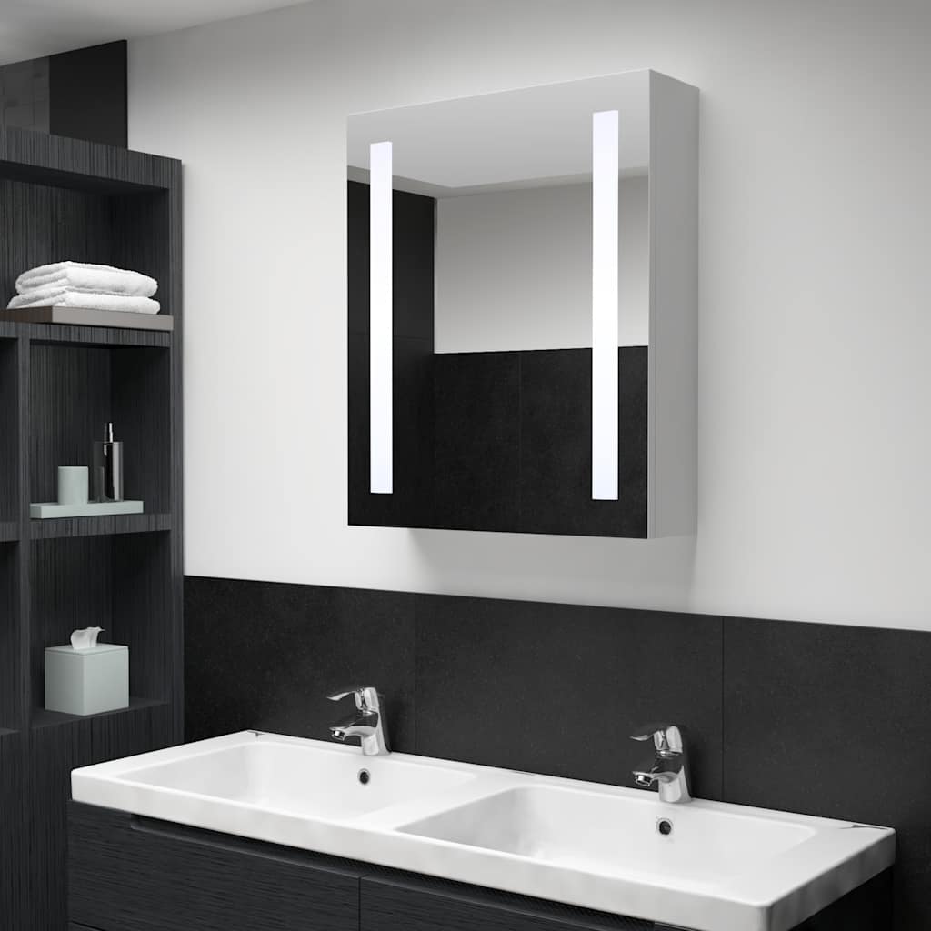 vidaXL LED Bathroom Mirror Cabinet 50x13x70 cm