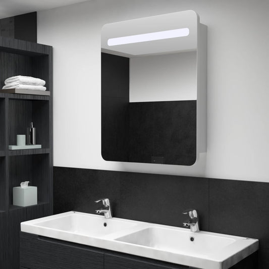 vidaXL LED Bathroom Mirror Cabinet 60x11x80 cm